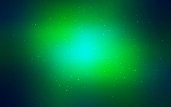 Azul Claro Fundo Vetorial Verde Com Estrelas Galáxias Projeto Decorativo — Vetor de Stock