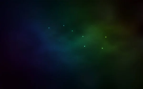 Bleu Foncé Couverture Vectorielle Verte Avec Des Étoiles Astronomiques Design — Image vectorielle