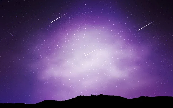 Luz Cubierta Vectorial Púrpura Con Estrellas Astronómicas Ilustración Abstracta Moderna — Vector de stock