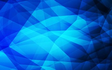 Koyu mavi vektör üçgen mozaik şablonu. Çokgen şekilleri ile bir örnek. İşiniz için yeni tasarım.