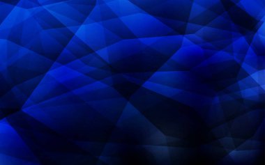 Koyu mavi vektör Çokgen arka plan. Poligonal illüstrasyon parlayan, hangi üçgen oluşur. Afiş için tamamen yeni şablon.