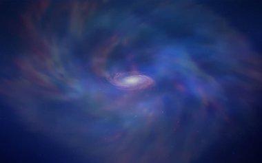 Gece gökyüzü yıldızlı koyu mavi vektör deseni. Bulanık dekoratif tasarım galaksi yıldızlarıyla basit bir stilde. Fütürist reklamlar ve kitapçıklar için şablon.