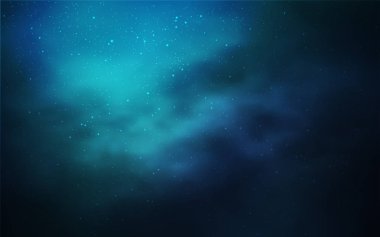 Galaksi yıldızlı koyu mavi vektör arkaplan. Bulanık dekoratif tasarım galaksi yıldızlarıyla basit bir stilde. İş ilanınız için akıllı tasarım.
