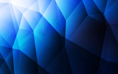 Koyu mavi parlayan üçgen zemin vektör. Poligonal illüstrasyon parlayan, hangi üçgen oluşur. Web siteniz için köşeli tasarım.