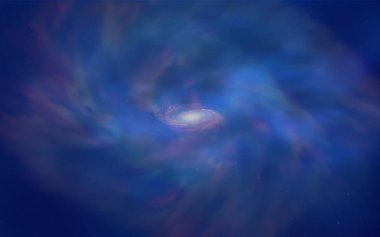 Kozmik yıldızlarla ışık Mavisi vektör düzeni. Bulanık dekoratif tasarım galaksi yıldızlarıyla basit bir stilde. Fütürist reklamlar ve kitapçıklar için şablon.