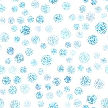 Hafif mavi vektör sorunsuz doodle parlak şablonu. gradyan ile zarif doğal deseni çiçekler. İşiniz için yeni tasarım.