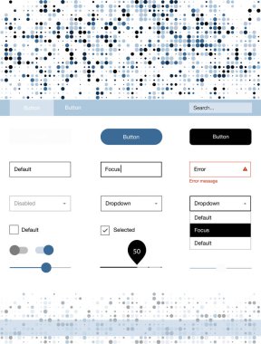 Hafif mavi vektör küreler web UI kiti. Başlığını renkli gradyan daireler modern stil kılavuzu. Bu örnek açılış sayfanız için mu.