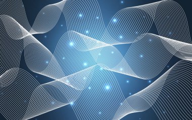 Karnaval konfeti ışık mavi vektör şablonu. Dekoratif şeritler illüstrasyon soyut şablonunda parlayan. Şablon arka plan olarak kartpostal için kullanılabilir.