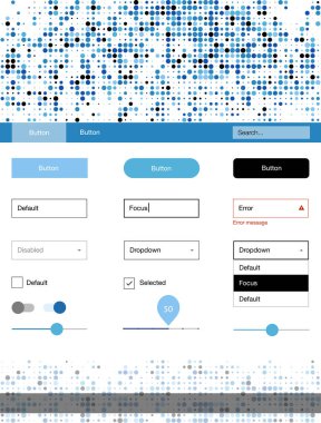 Hafif mavi vektör küreler web UI kiti. Web Kullanıcı arabirimi kiti başlığını soyut degrade daireler ile. Bu örnek açılış sayfanız için mu.