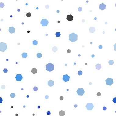 Hafif mavi vektör altıgen şekilleri ile sorunsuz düzeni. İllüstrasyon renkli altıgenler dizi. Desen olabilir reklam, kitapçıklar için.