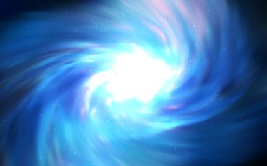 Galaksi yıldızlı hafif Mavili vektör arkaplanı. Renkli kozmik yıldızlı soyut çizimler. Kozmik arkaplanlar için şablon.