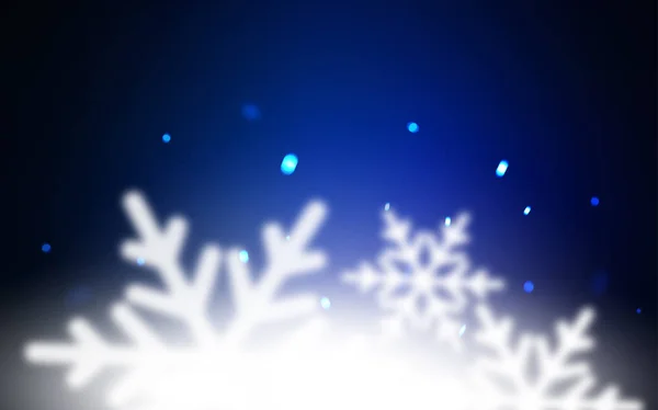 Modèle Vectoriel Bleu Foncé Avec Flocons Neige Noël Illustration Brillante — Image vectorielle