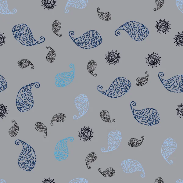 Koyu mavi vektör sorunsuz doodle zemin yaprak ve çiçek ile. Glitter soyut resimde yaprak ve çiçek ile. Dokulu deseni bir Web sitesi için banner.