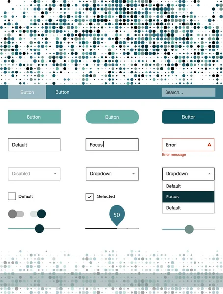 Noktalı ışık mavi vektör tel kafes kiti. Basit malzeme tasarım kiti üstbilgisindeki renkli noktalar ile. Bu web siteleri için kullanabileceğiniz şablon.