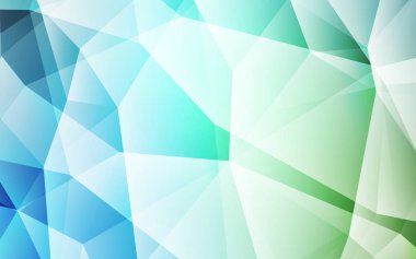 Açık mavi, yeşil vektör düşük poli kapak. Gradyan ile poligonal soyut resim. Web siteniz için yeni bir doku.