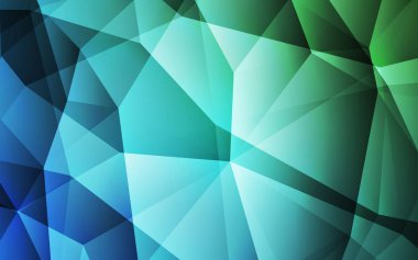 Açık mavi, yeşil vektör Çokgen arka plan. Renkli resimde üçgenler ile soyut tarzda. İşiniz için yeni tasarım.