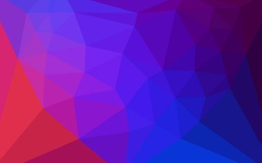 Açık mavi, kırmızı vektör üçgen zemin bir kalp ile bir merkezinde parlayan. Gradyan ile renkli resimde. Cep telefonu arka plan için şablon.