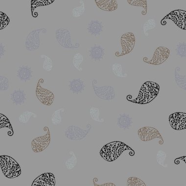 Açık mavi, kırmızı vektör yaprak ve çiçek ile sorunsuz zarif duvar kağıdı. Yaprak ve çiçek ile yeni renkli resimde. İşiniz için en iyi bulanık tasarım.