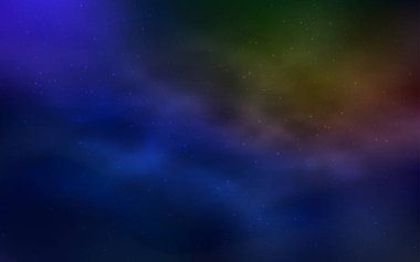 Koyu mavi, sarı kapak astronomik yıldız ile vektör. Glitter soyut illüstrasyon renkli kozmik yıldız ile. En iyi tasarım, reklam, poster, afiş için.