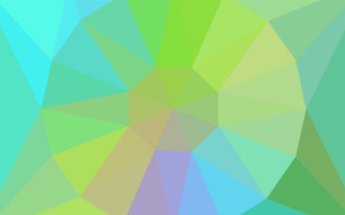 Açık mavi, sarı üçgen zemin bir gem ile bir merkezinde parlayan vektör. Çokgen şekilleri ile bir örnek. Tamamen yeni bir tasarım sizin broşürü.