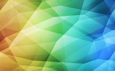 Açık mavi, vektör üçgen mozaik şablon sarı. Gradyan ile Origami tarzında yaratıcı geometrik şekil. Afiş için tamamen yeni şablon.