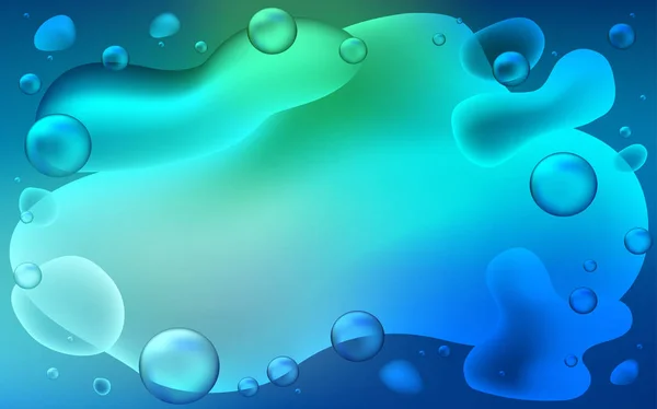 Azul Claro Patrón Vectorial Verde Con Formas Burbuja Ilustración Abstracta — Vector de stock