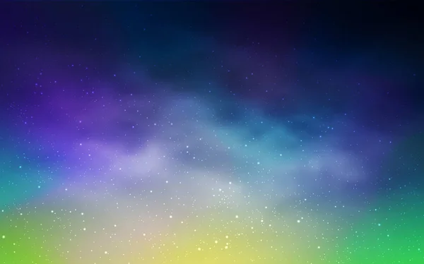 Світло Блакитний Зелений Векторний Фон Зірками Галактик Блискуча Абстрактна Ілюстрація — стоковий вектор