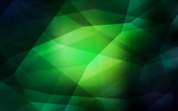 Mörk Grön Vektor Gradient Trianglar Mall Kreativa Geometriska Illustration Origami — Stock vektor