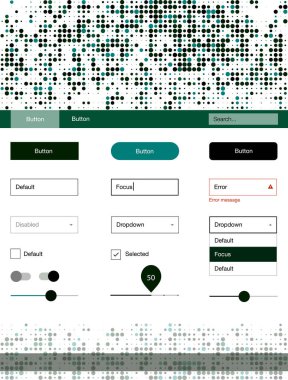 Daireler ile koyu yeşil vektör stil rehberi. Başlığını renkli gradyan daireler modern stil kılavuzu. Açılış sayfanız için modern şablon.