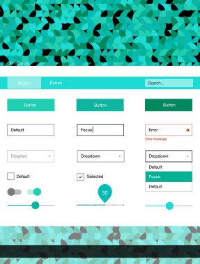 Işık yeşil vektör UI kiti noktalı. Başlığını renkli gradyan daireler modern stil kılavuzu. Bu örnek açılış sayfanız için mu.