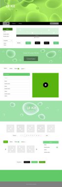 Işık yeşil vektör UI ux kiti ile çizgiler, oval. Glitter soyut resim bulanık kabarcık şekilleri ile... Sen-ebilmek kullanma için açılış sayfaları bu şablonu.