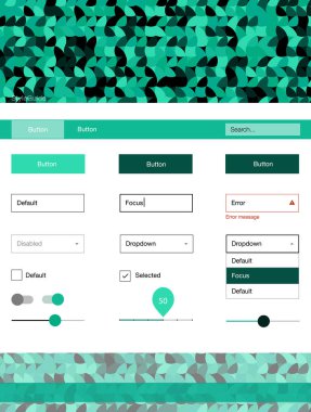 Işık yeşil vektör tasarım UI kiti noktalı. Dekoratif UI takımı tasarım renkli noktalar ile soyut tarzda. Bu web siteleri için kullanabileceğiniz şablon.