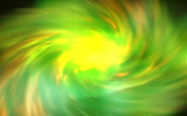 Açık yeşil, sarı vektör desen ile gece gökyüzü yıldız. Gökyüzü yıldızlarla illüstrasyon soyut şablonunda parlayan. Desen Astroloji Web siteleri için.