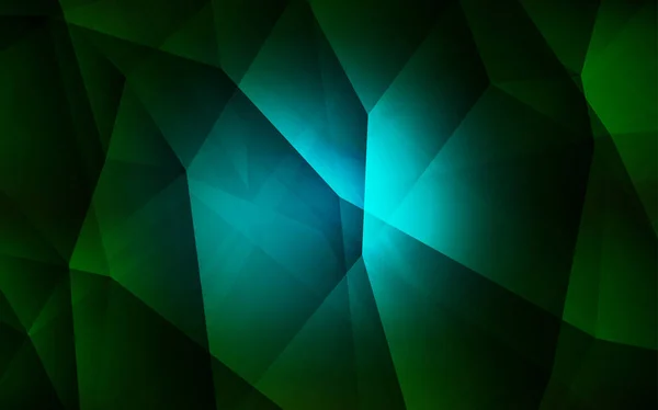 Vector Verde Oscuro Brillante Fondo Triangular Ilustración Colorida Estilo Poligonal — Vector de stock