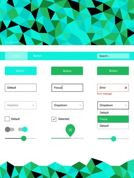 Light Green Vector Desain Kit Dengan Mosaik Web Kit Dengan - Stok Vektor