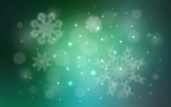 Licht Groen Vector Patroon Met Kerst Sneeuwvlokken Moderne Geometrische Abstracte — Stockvector