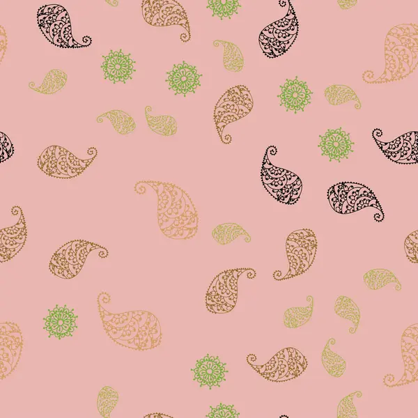 Açık yeşil, kırmızı vektör yaprak ve çiçek ile sorunsuz soyut tasarım. Yaprak ve çiçek Origami tarzı Doodle Illustration. Desen renkli kitap ve sayfaların çocuklar için için.