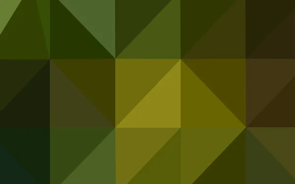 Dark Green Yellow Vector Low Poly Cover Triangular Geometric Sample — Stock Vector