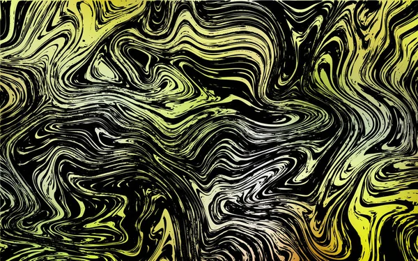 Vert Foncé Motif Vectoriel Jaune Avec Lignes Ovales Illustration Abstraite — Image vectorielle