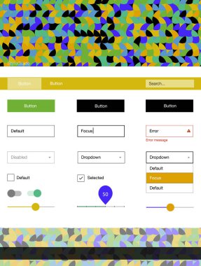 Işık çok renkli vektör UI ux kiti daireler ile. Dekoratif UI takımı tasarım renkli noktalar ile soyut tarzda. Bu web siteleri için kullanabileceğiniz şablon.