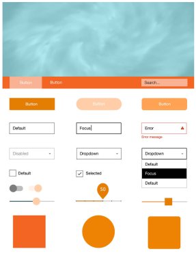Işık turuncu vektör web UI kiti Bulutsusu yıldız ile. Renkli UI/ux kiti üstbilgi ile bulutlar ve yıldız oluşuyordu. Bu web siteleri için kullanabileceğiniz şablon.