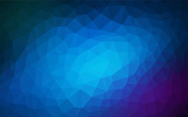 Koyu pembe, mavi parlayan üçgen kapak vektör. Üçgenler ile renkli resimde parlayan. İşiniz için en iyi üçgen tasarım.