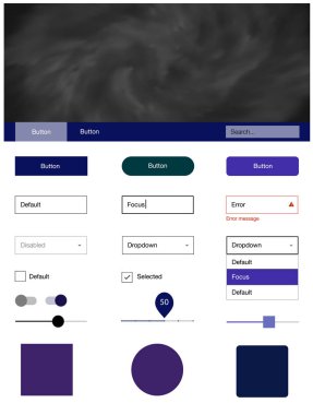 Koyu pembe, mavi malzeme tasarım kiti yıldız ile vektör. Arka plan üzerinde renkli stil rehberi yıldız ile. Bu web siteleri için kullanabileceğiniz şablon.