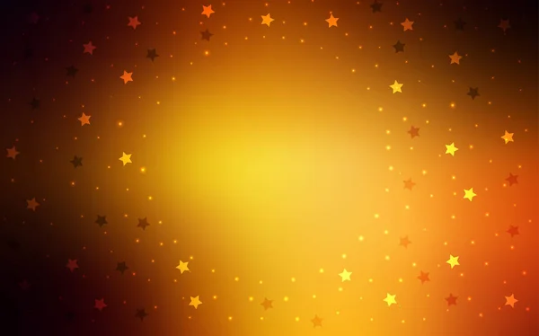 深橙色矢量背景与有色星 星在模糊的抽象背景与梯度 最佳设计为您的广告 — 图库矢量图片