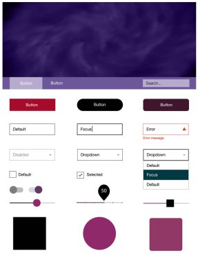 Hafif pembe, kırmızı vektör UI kiti ile bulutlar ve yıldız. Basit malzeme tasarım kiti üstbilgisindeki renkli bulutlar ile. Web siteleri, açılış sayfaları için güzel düzeni.
