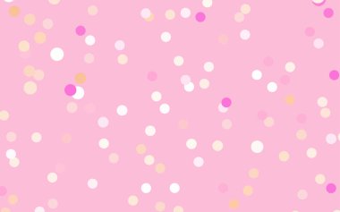 Açık Pembe, çemberlerden oluşan sarı vektör çizimi. İşiniz için noktalı gradyan tasarımı. Renkli benekli yarım ton biçiminde yaratıcı geometrik arkaplan.