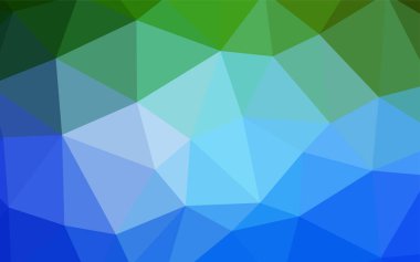 Açık mavi, vektör üçgen mozaik şablon yeşil. Noktalı resim stili üçgenler ile yaratıcı çizimde. İşiniz için en iyi üçgen tasarım.