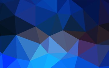 Koyu mavi vektör soyut mozaik arka plan. Çokgen şekilleri ile bir örnek. Tasarımınız için üçgen desen.