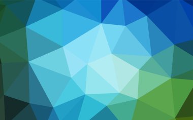 Açık mavi, yeşil vektör düşük poli kapak. Geometrik şekil gradyan ile Origami tarzında. Tasarımınız için üçgen desen.