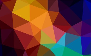 Karanlık çok renkli vektör poligonal model. Renkli resimde gradyan ile poligonal tarzı. Tamamen yeni bir tasarım sizin broşürü.